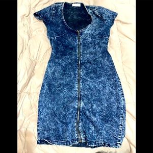 Blue Denim Faded Dress